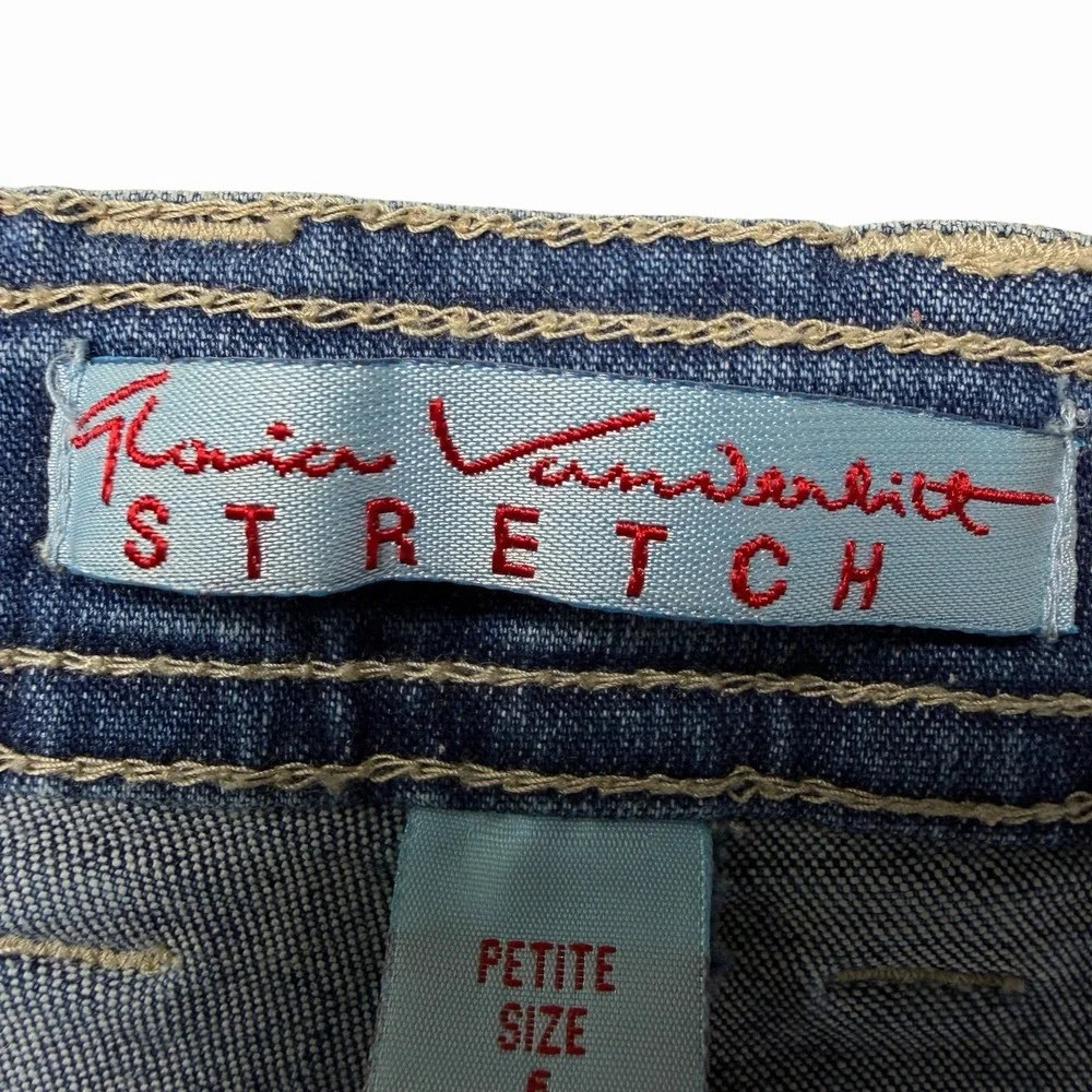 Vintage Gloria Vanderbilt Stretch Jeans Petite 6 High Rise Tapered Clean Back